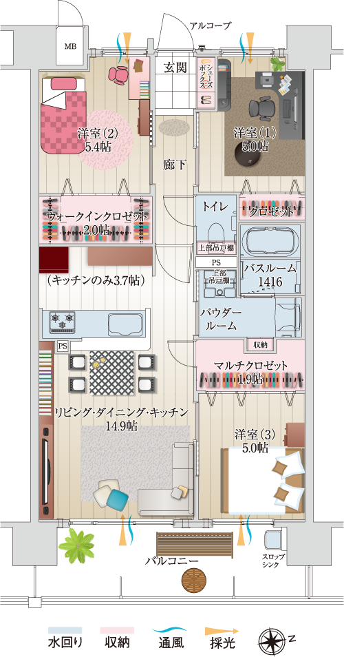typeB間取り