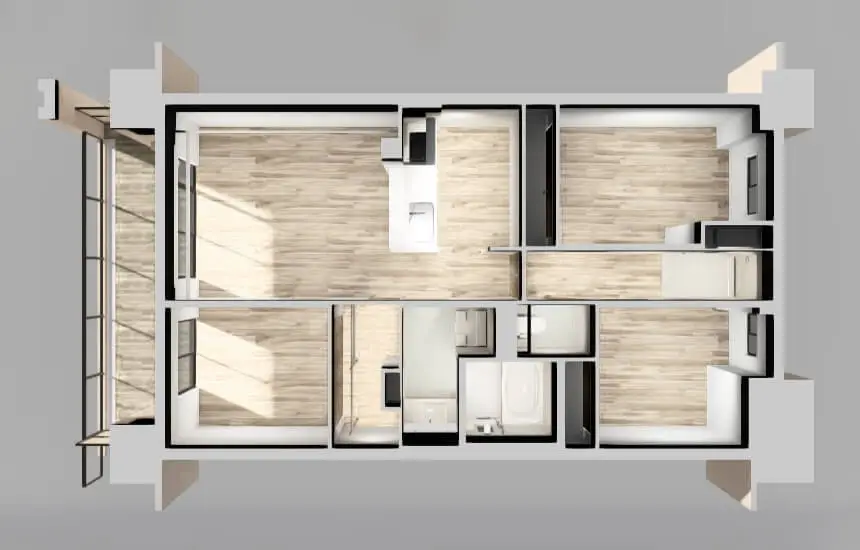 田の字プランの間取り図