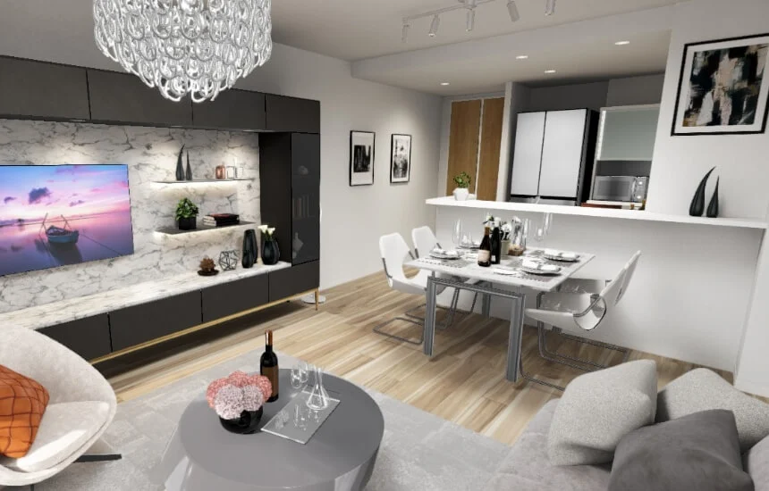 パウダールーム回遊プランのリビングイメージ