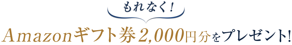 もれなくAmazonギフト券2,000円分をプレゼント!