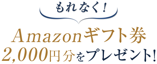 もれなくAmazonギフト券2,000円分をプレゼント!