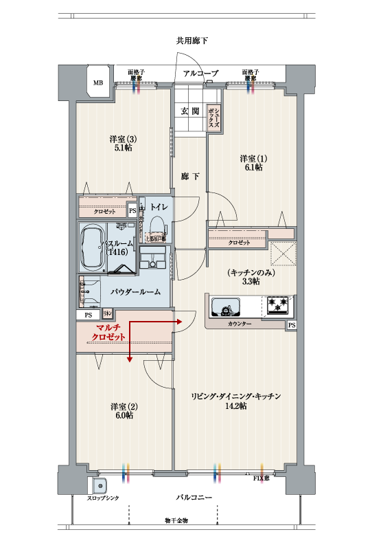 Cタイプの間取り