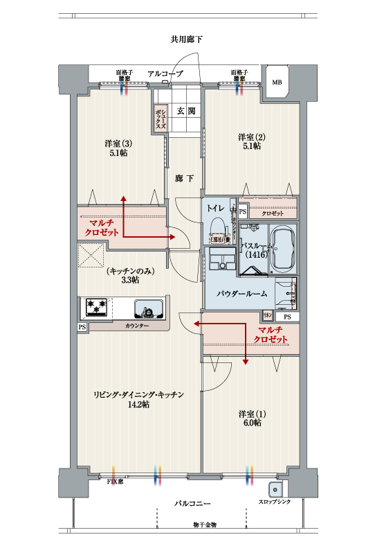 Fタイプの間取り