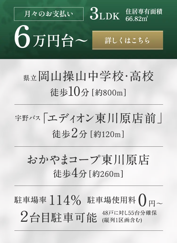 月々のお支払い0万円台