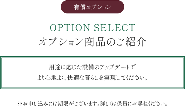 OPTION SELECT オプション商品のご紹介