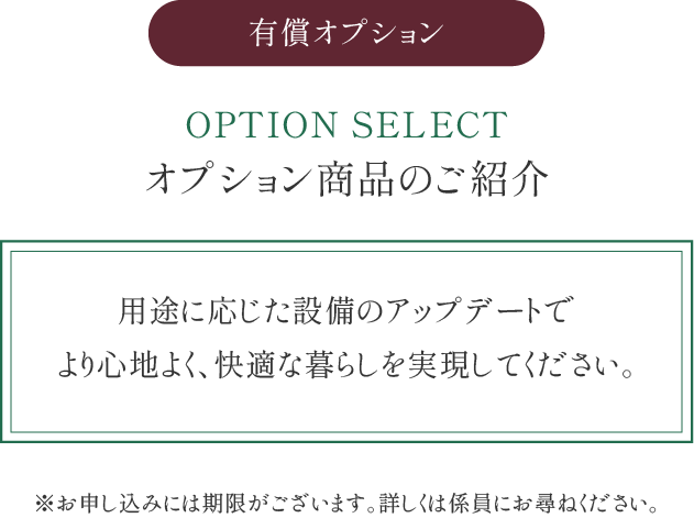 OPTION SELECT オプション商品のご紹介