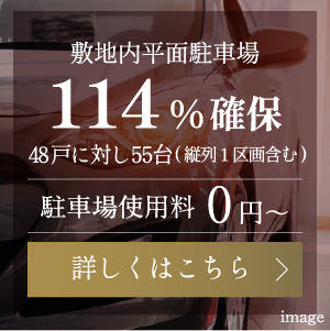 敷地内平面駐車場114%確保