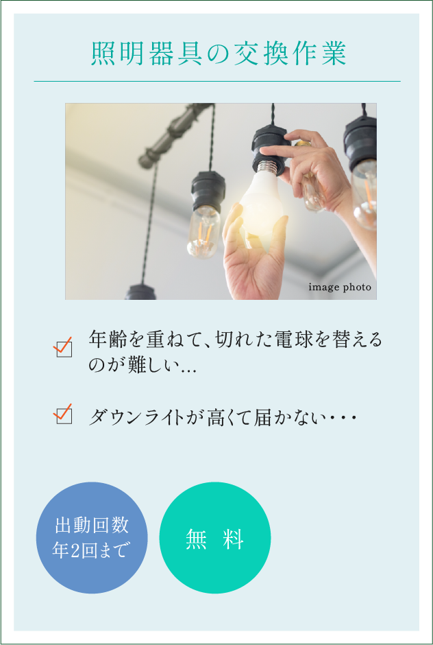照明器具の交換作業