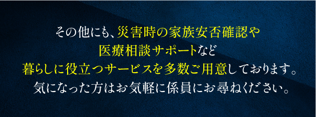 災害時の家族安否確認や医療相談サポート