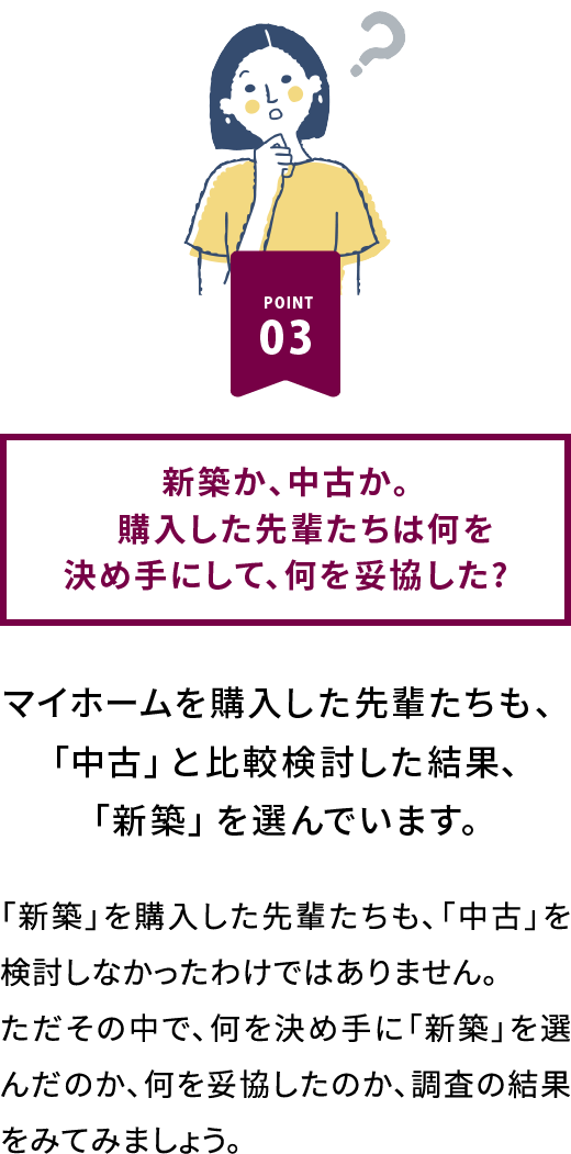 新築か、中古か。購入した先輩たちは何を決め手にして、何を妥協した?