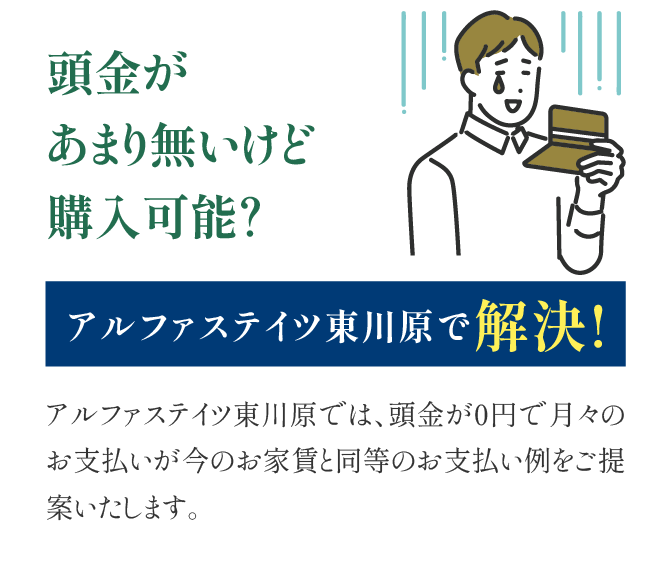 頭金があまり無いけど購入可能？