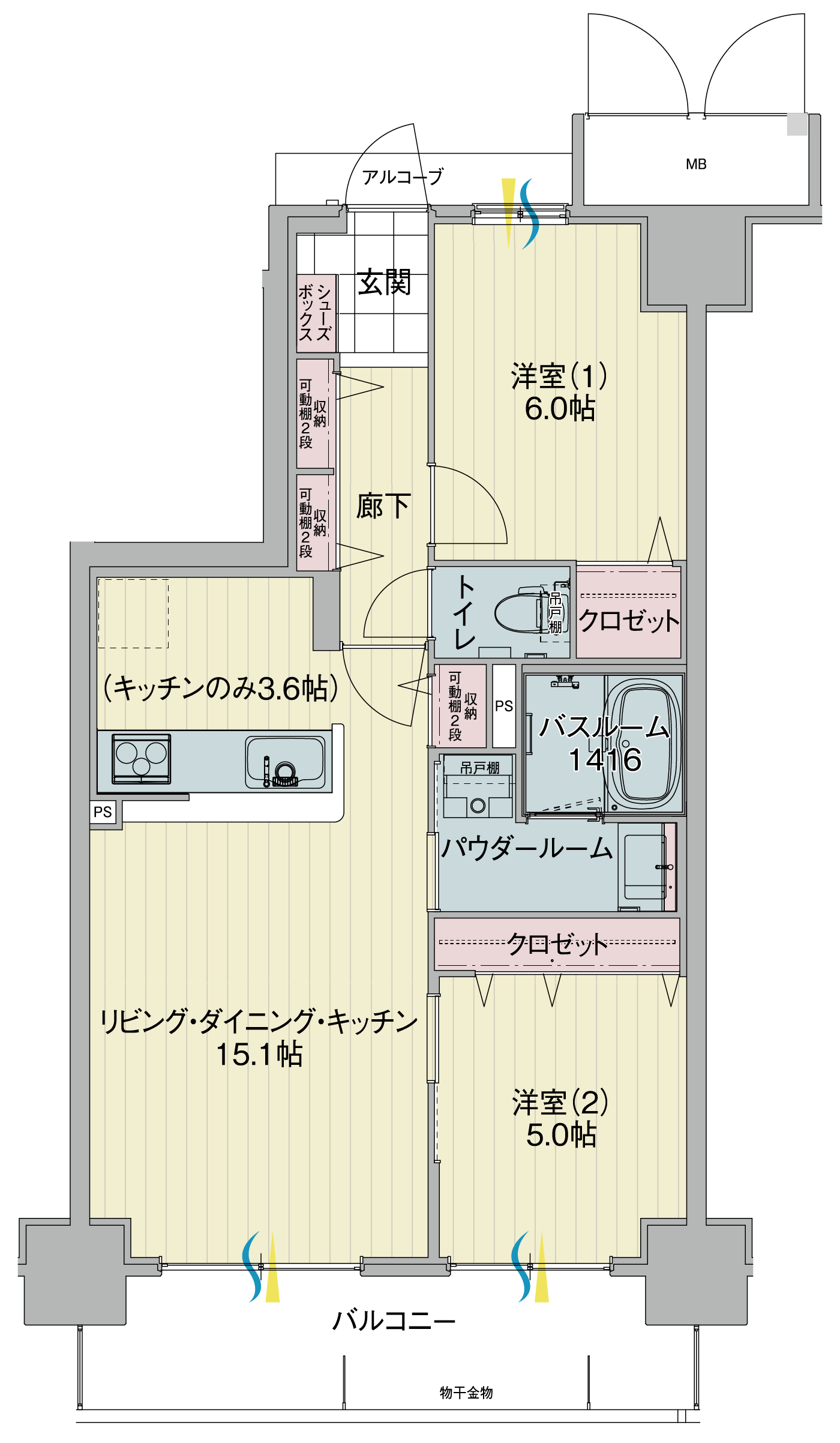 Bタイプの間取り