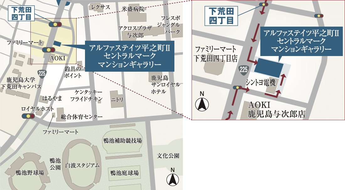 アルファステアルファステイツ平之町Ⅱセントラルマークイツ平田公園 マンションギャラリーご案内図