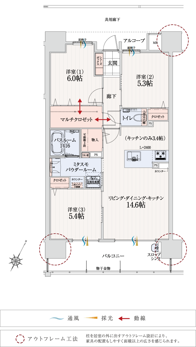 Bタイプの間取り