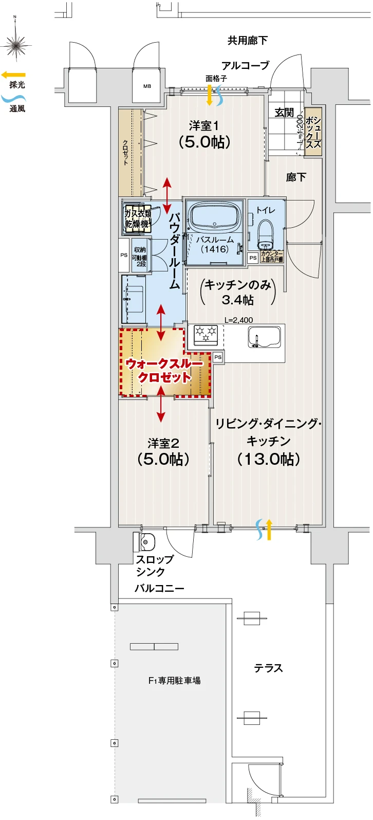 F1タイプの平面図