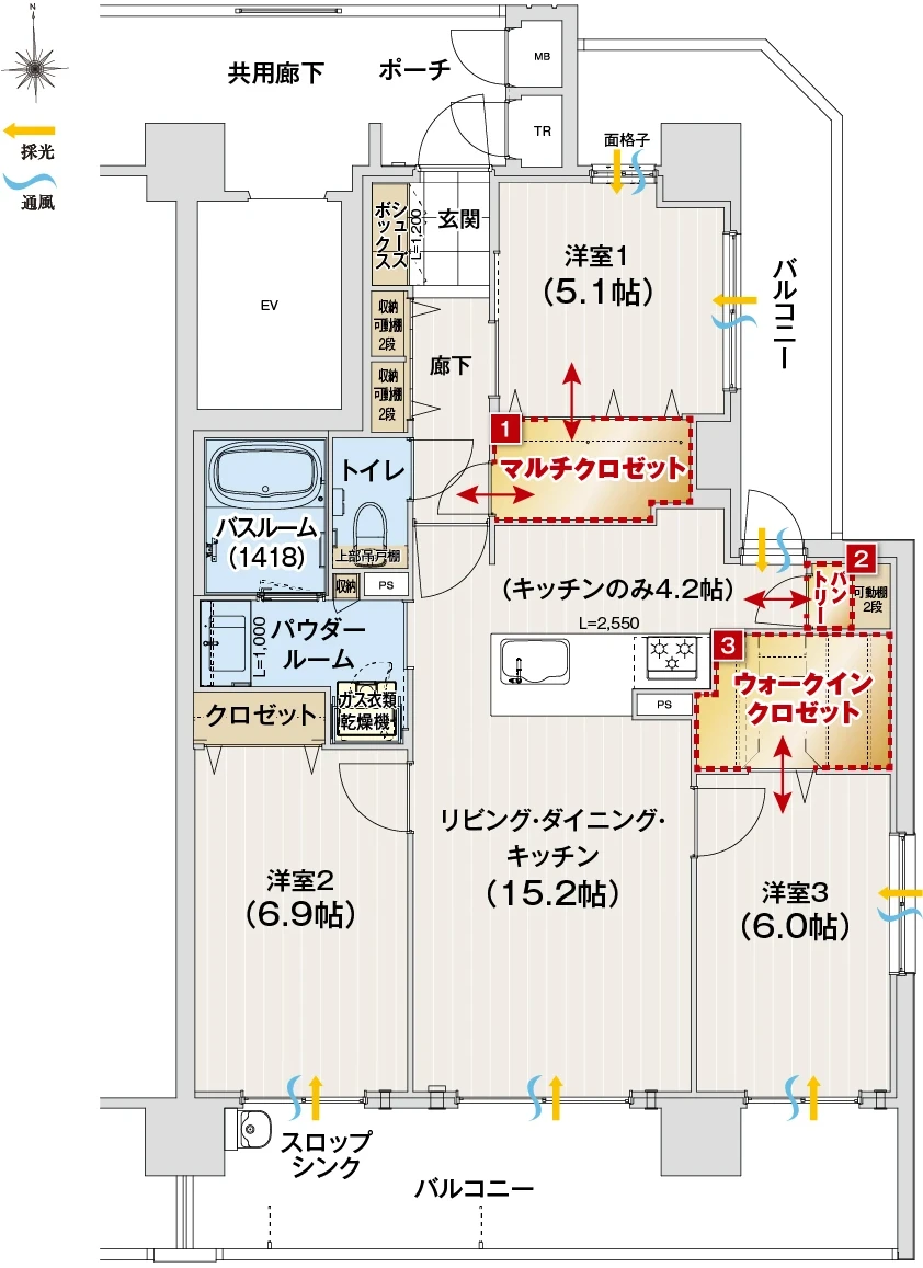 Gタイプの平面図