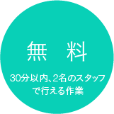 無料(30分以内、2名のスタッフで行える作業)