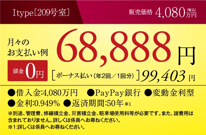 Iタイプの支払い例
