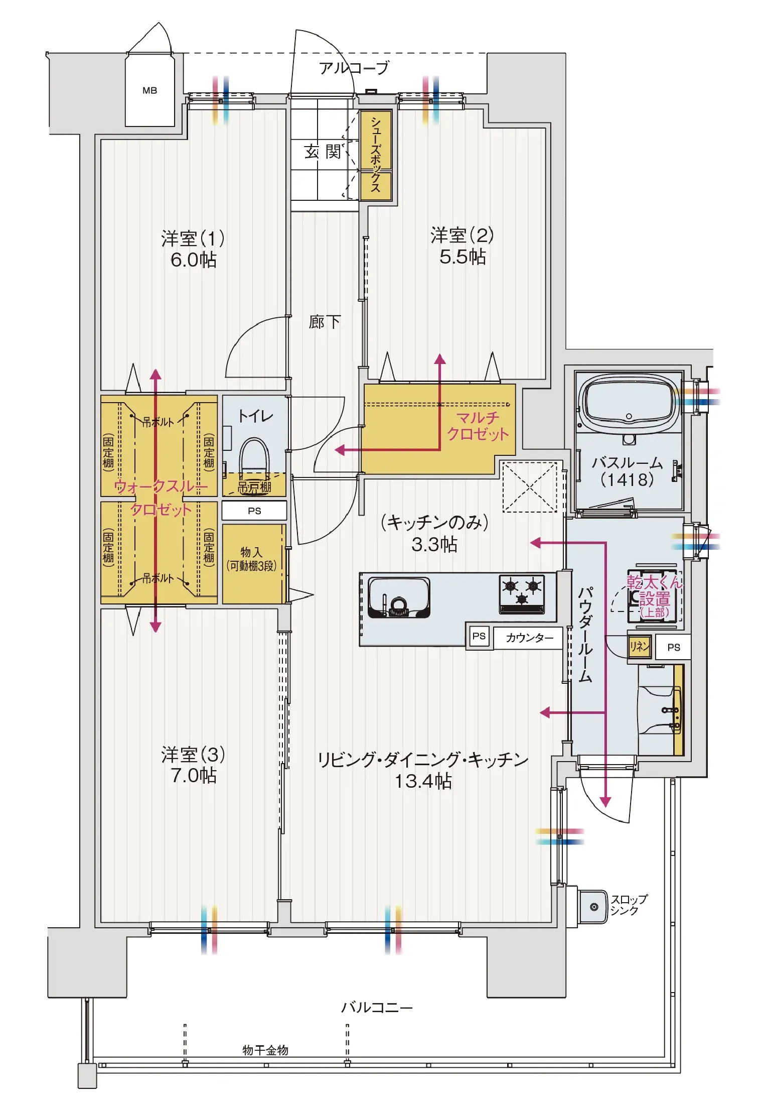 Iタイプ メニュープラン2の間取り