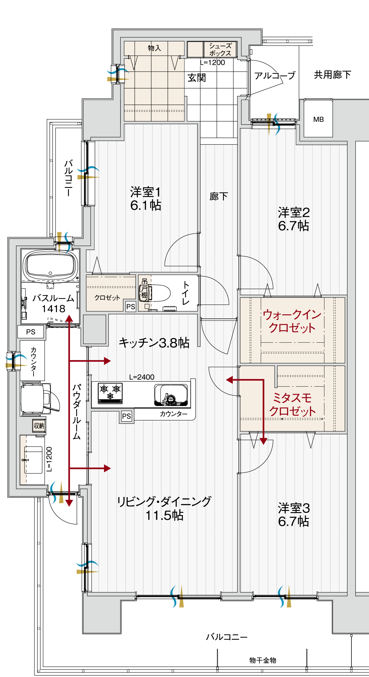 Aタイプの間取り