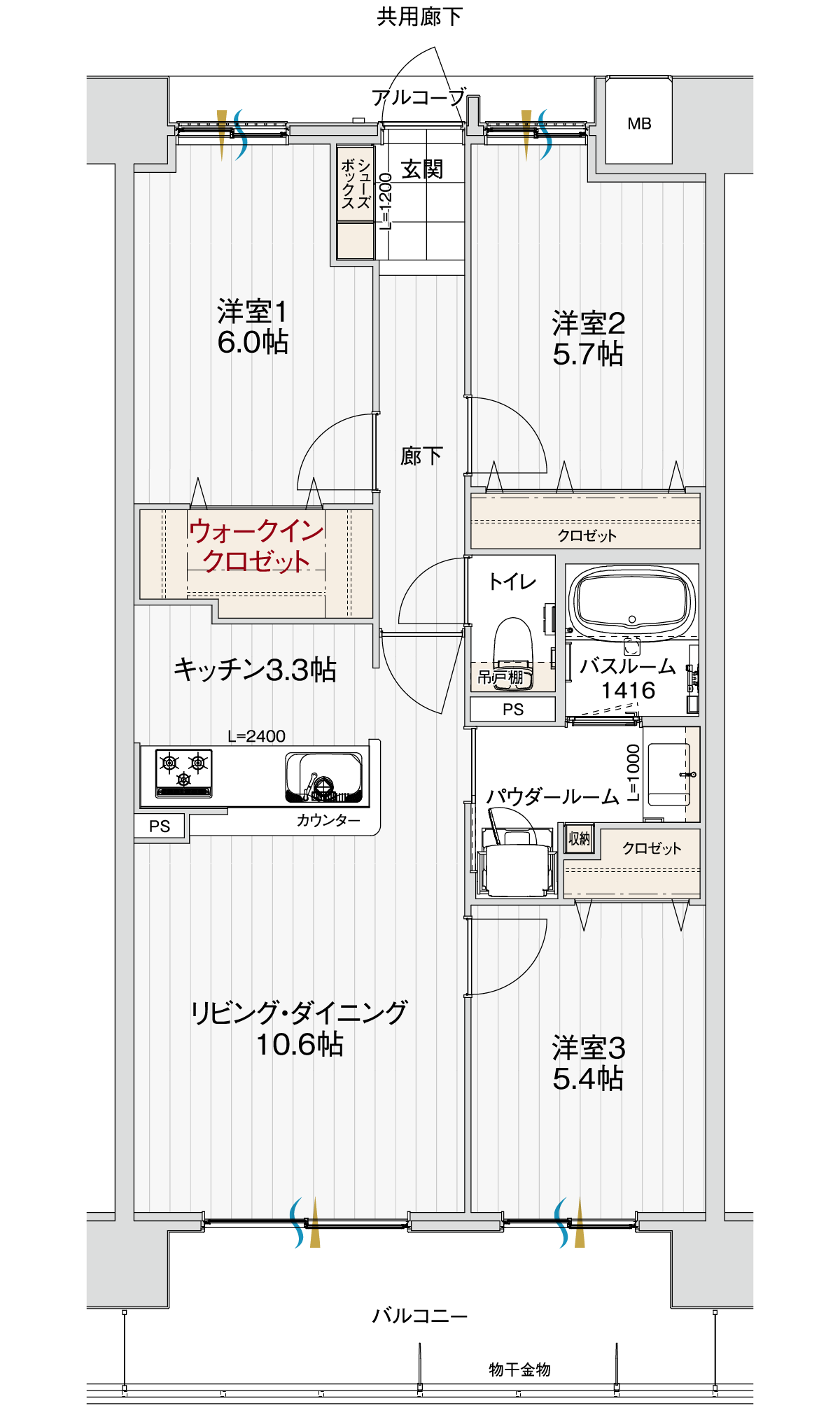 Cタイプの間取り