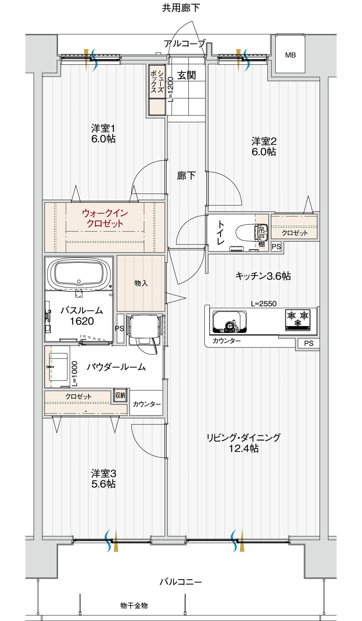 E1タイプの間取り