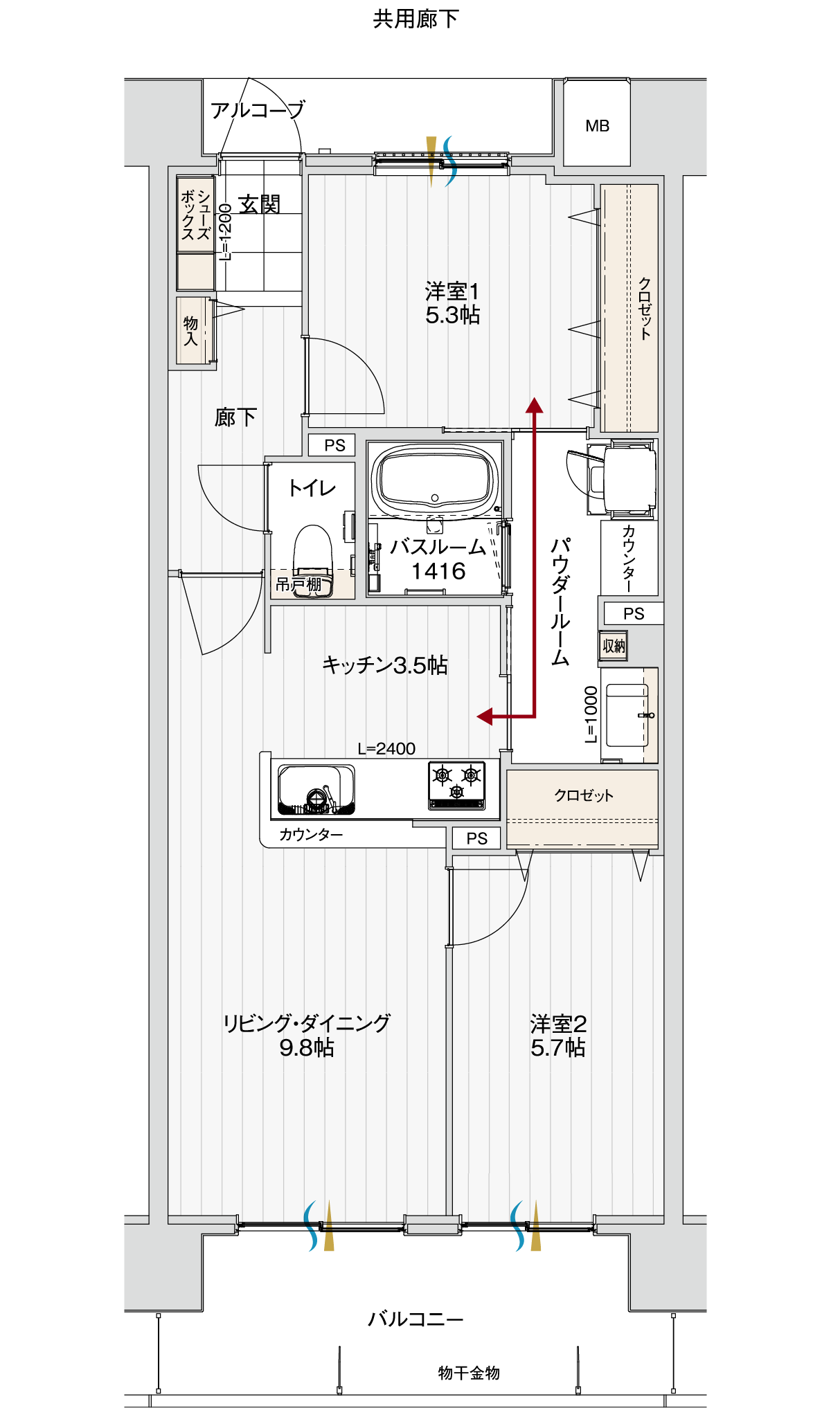 G1タイプの間取り