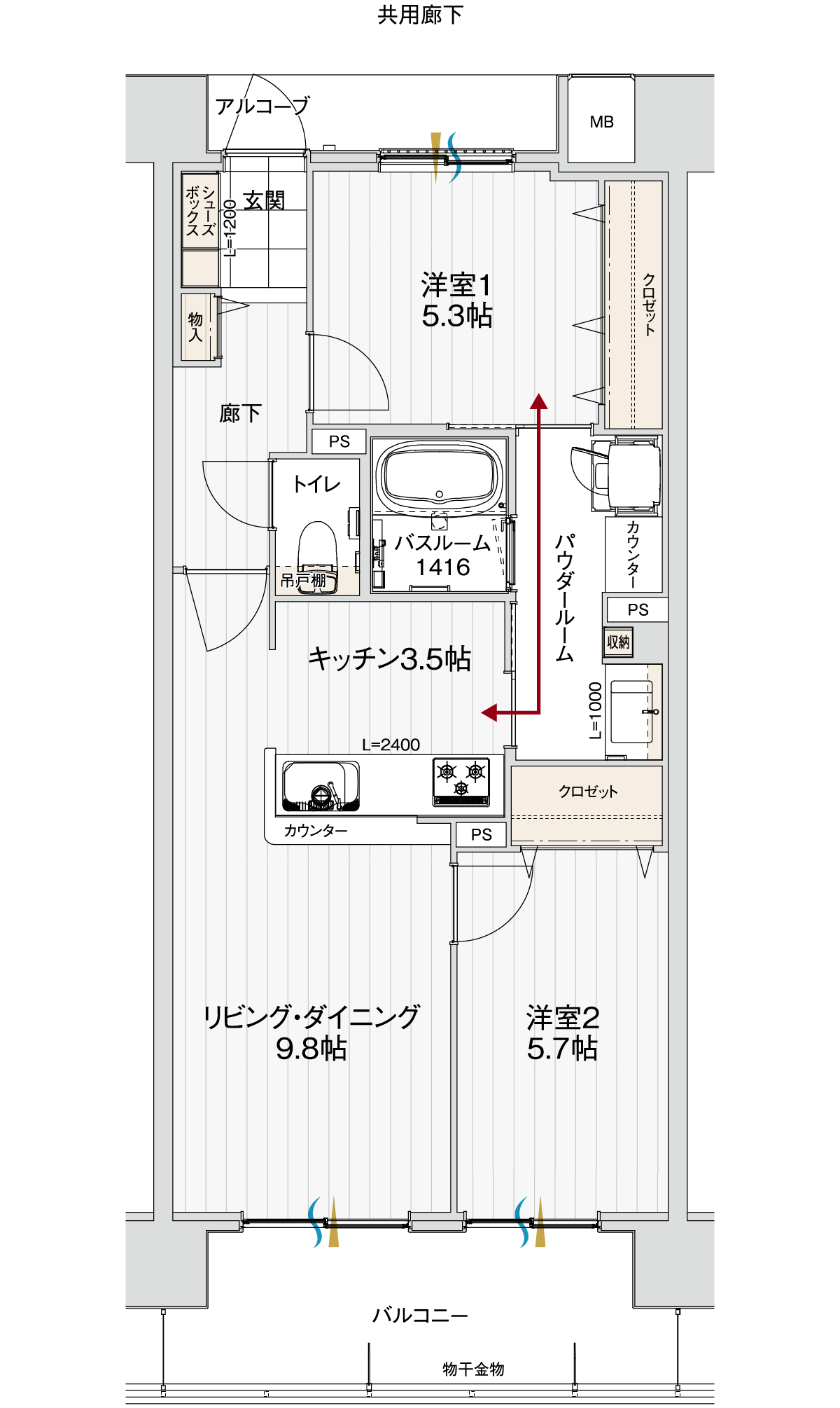 Gタイプの間取り