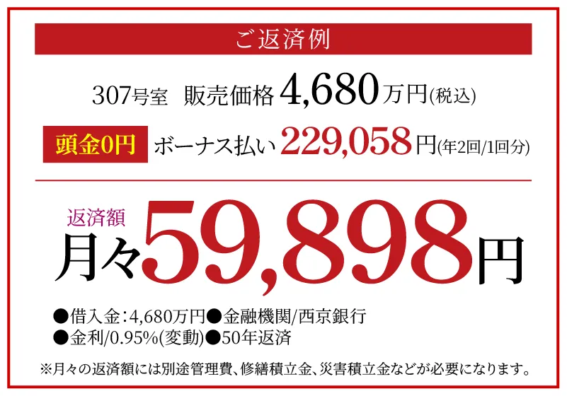 ご購入の場合のお支払例