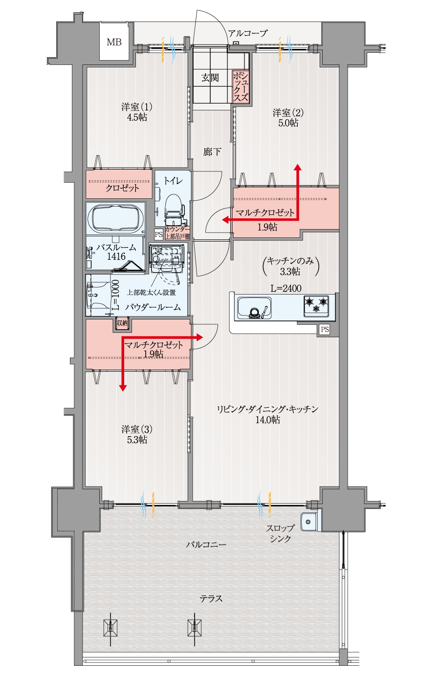 B1タイプ3LDK