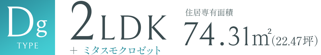 Dgtype 2LDK 74.31㎡（22.47坪）