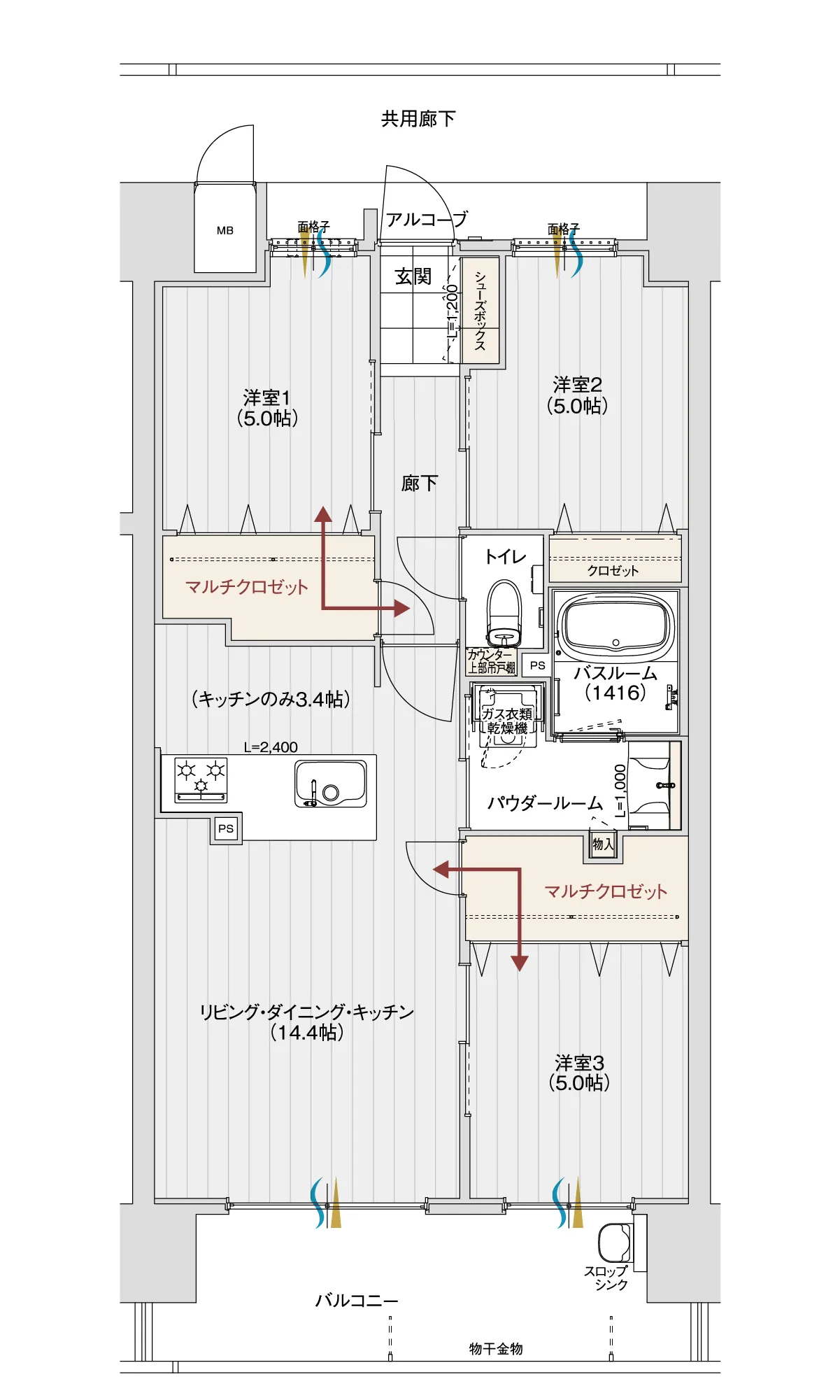 Bタイプの間取り図