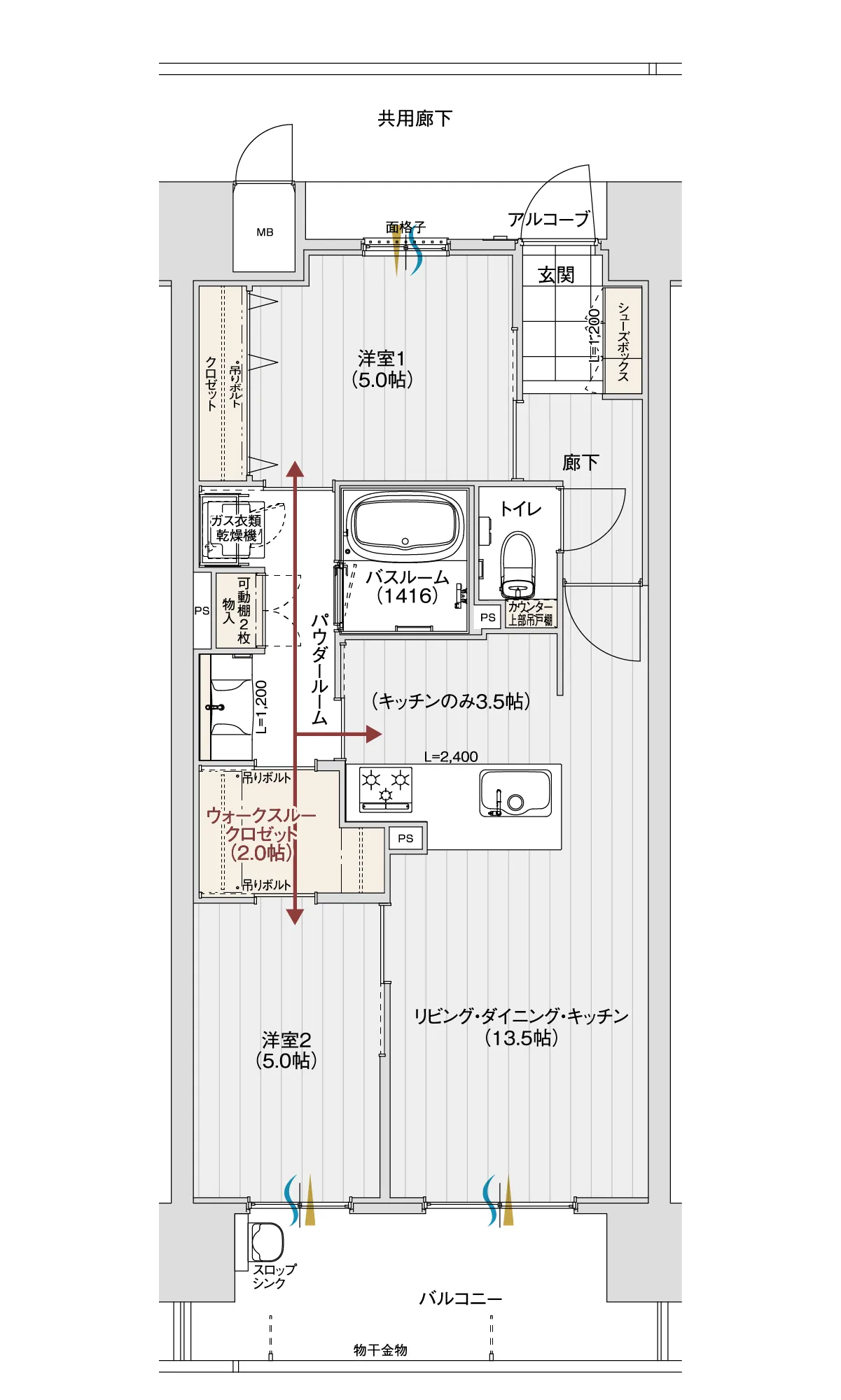 Cタイプの間取り図