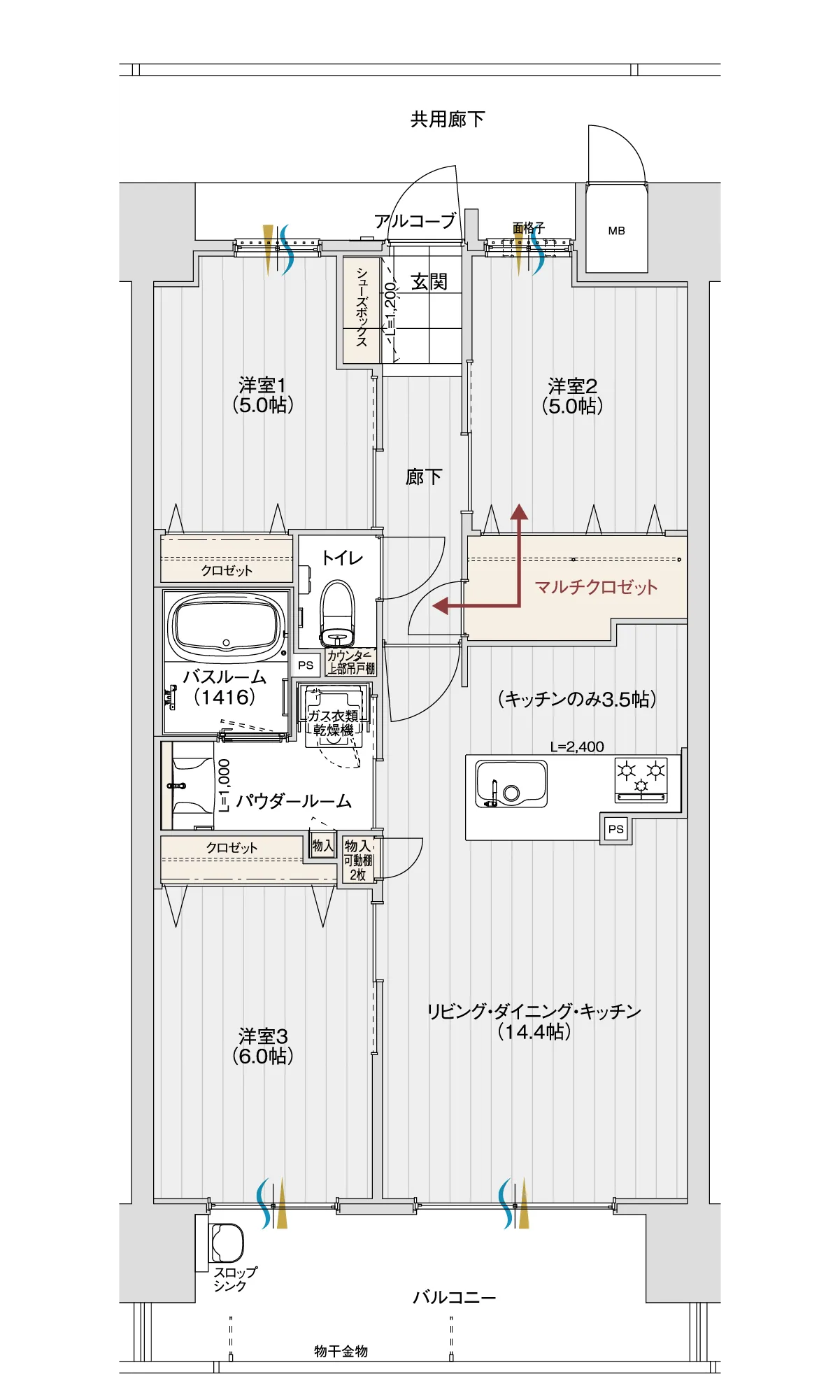 Dタイプの間取り図
