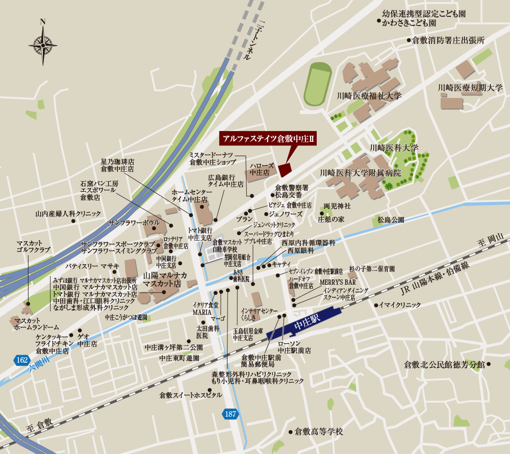 アルファステイツ倉敷中庄Ⅱ 建設地 マップイメージ