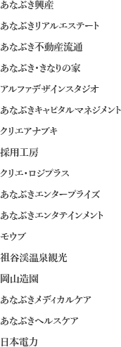 あなぶき興産グループ一覧（2025年7月1日時点）