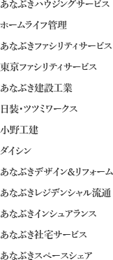 あなぶきハウジングサービスグループ一覧（2025年7月1日時点）