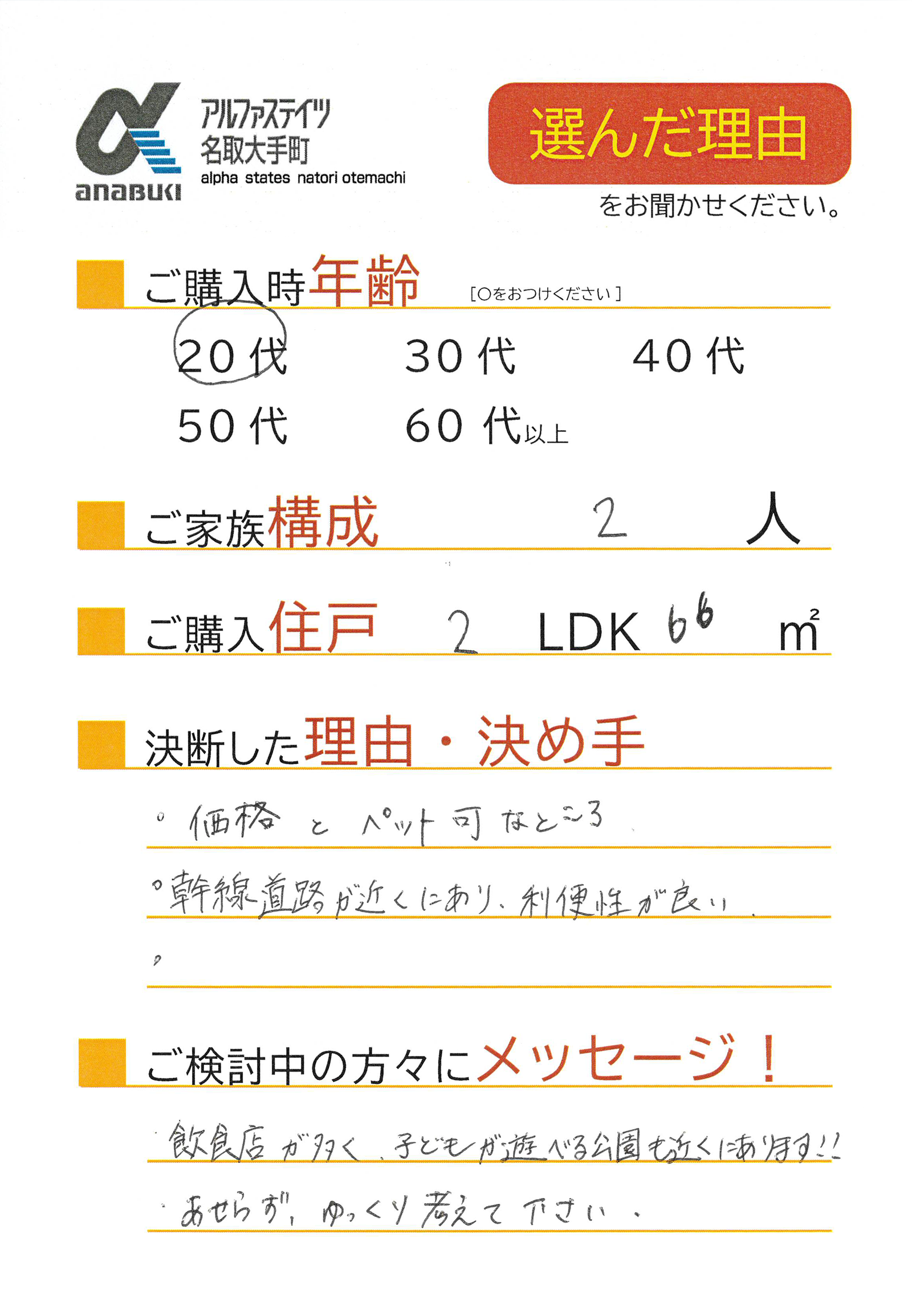 価格とペット可なところ、幹線道路が近くにあり利便性が良い