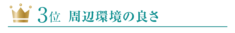 3位：周辺環境の良さ