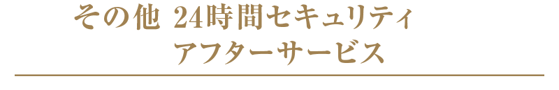 その他：24時間セキュリティ / アフターサービス