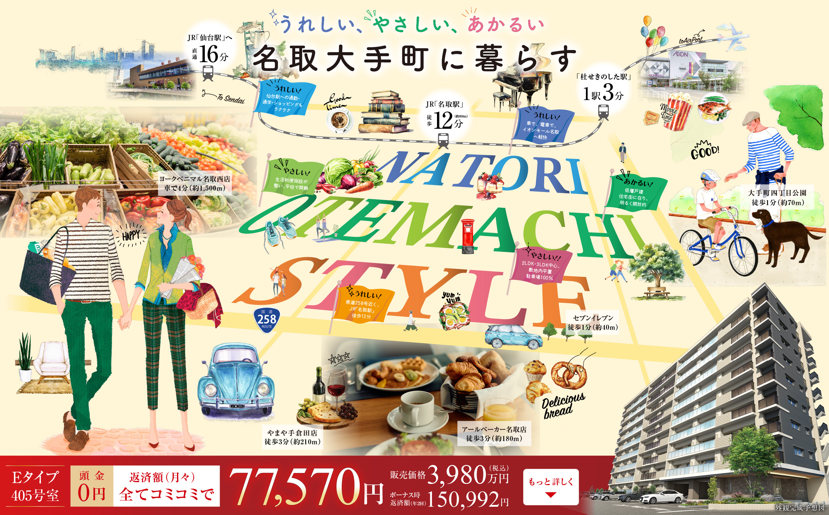 うれしい、やさしい、あかるい 名取大手町に暮らす
アルファステイツ名取大手町