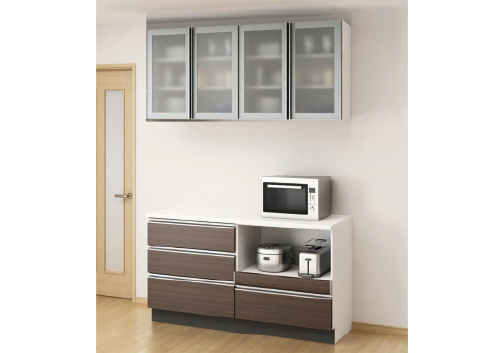 カップボードI型ハイカウンター＋家電収納プラン