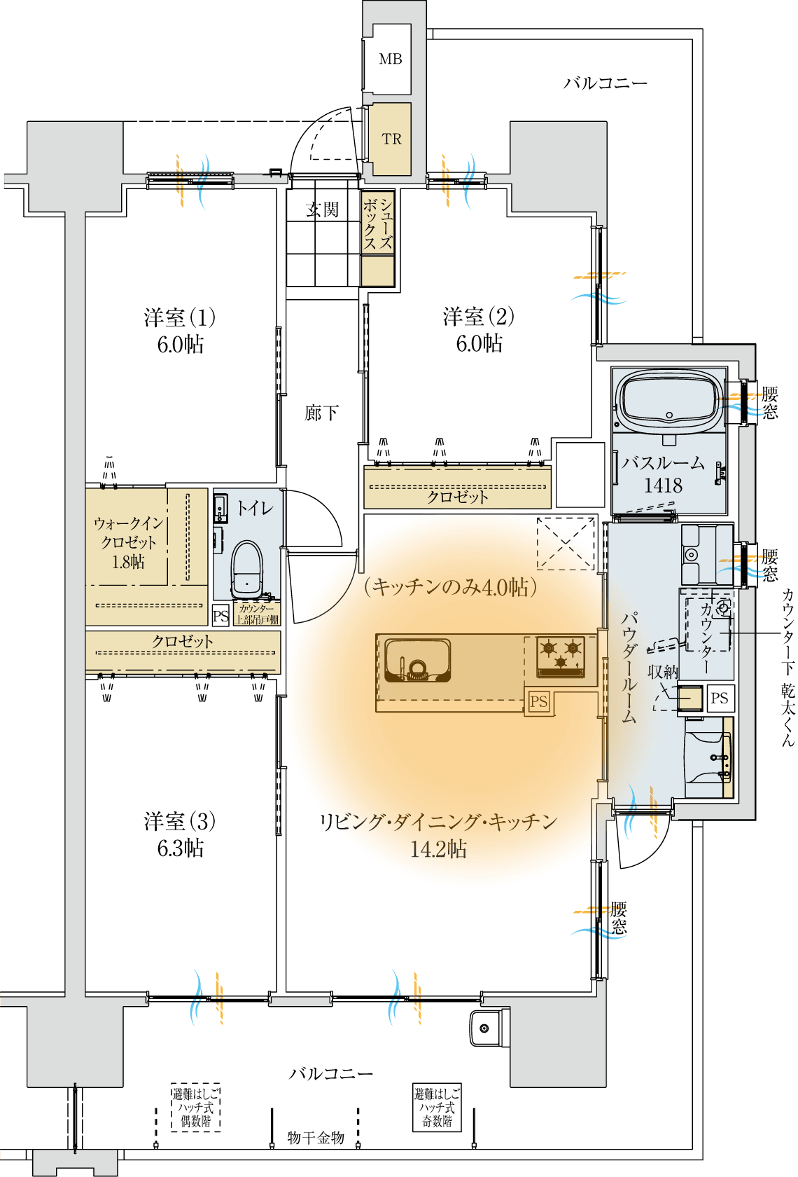 Dタイプ平面図