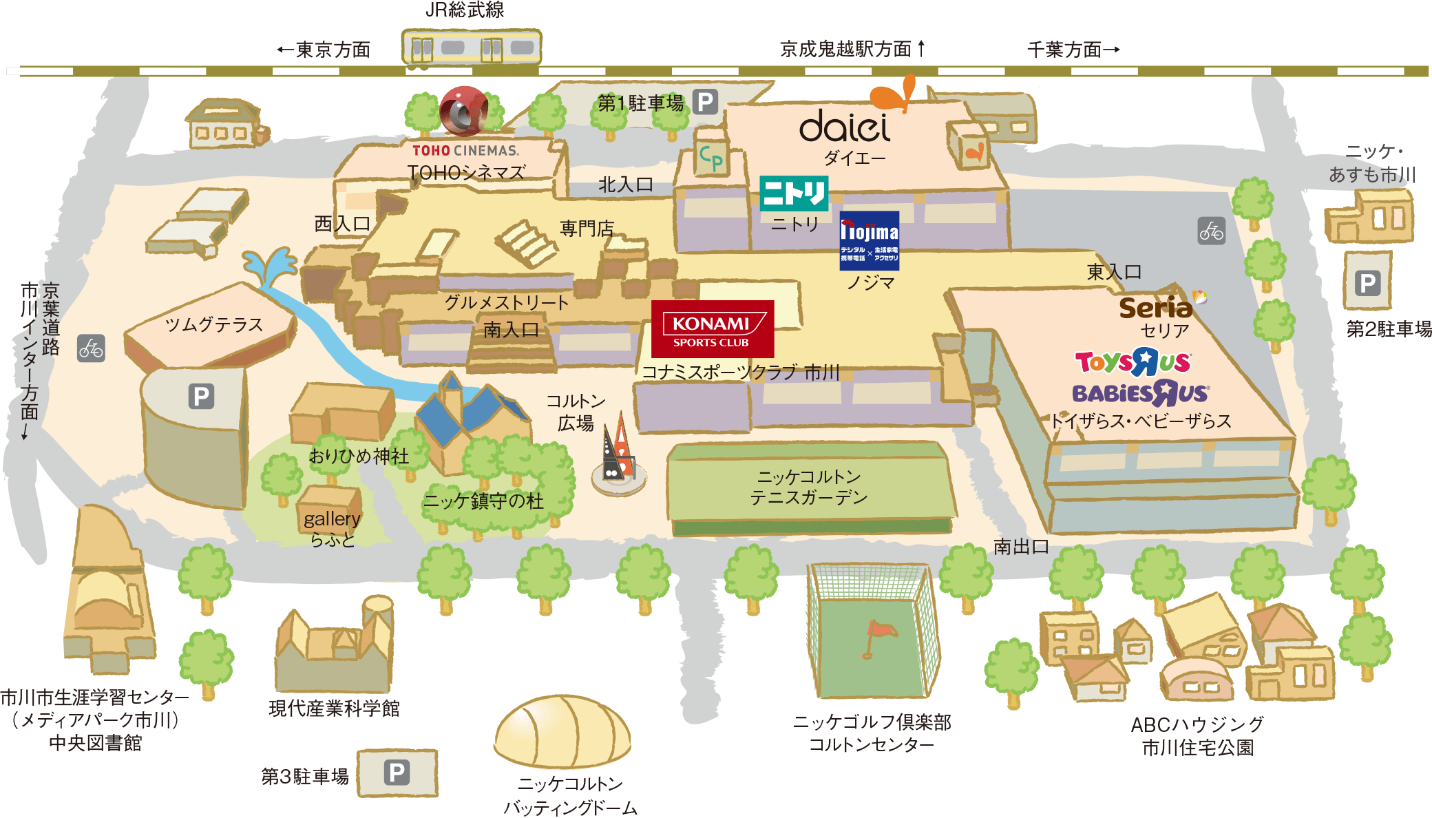 ニッケルコルトンプラザ 俯瞰図（提供）