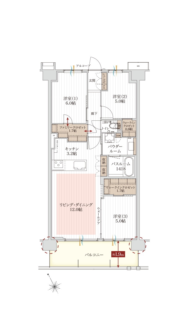 B2type 間取り図