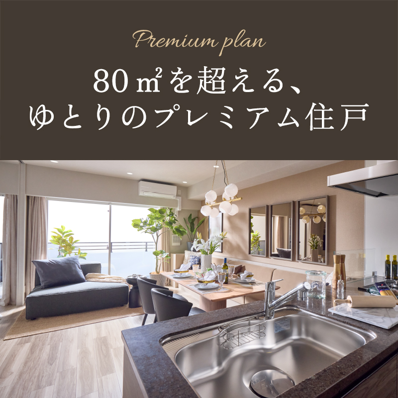 80㎡を超える、ゆとりのプレミアム住戸