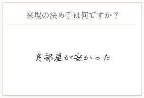 購入の決め手は何ですか？