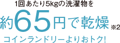 約65円で乾燥