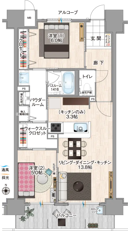 typeD間取り
