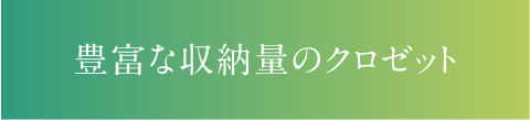 豊富な収納量のクロゼット